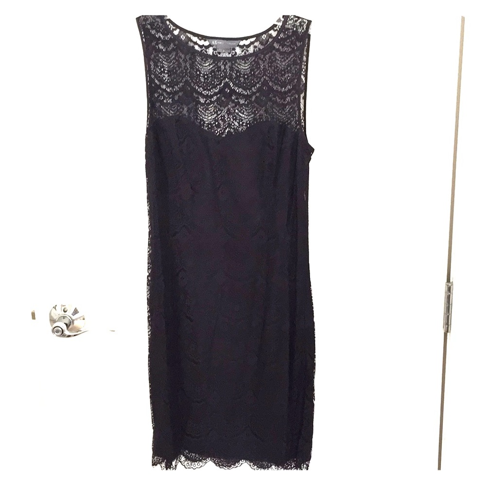 Armani exchange black lace dress